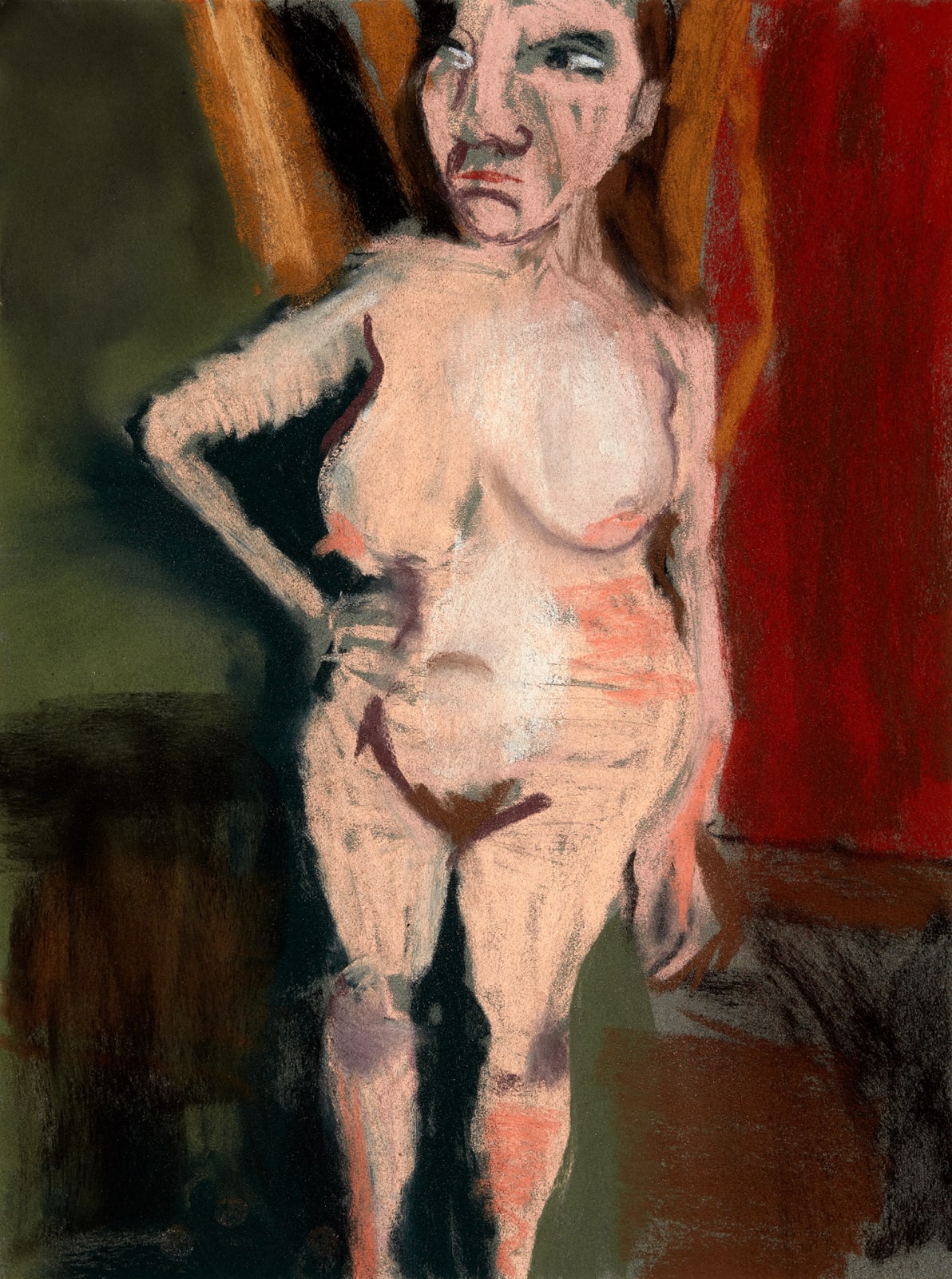 Chantal Joffe, Self-Portrait in the Garden at Night V, 2016