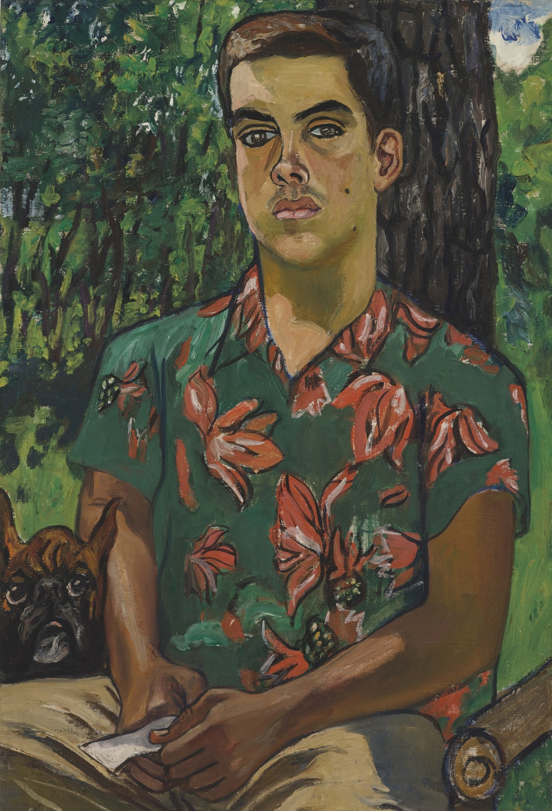 Alice Neel, Richard with Dog, 1954