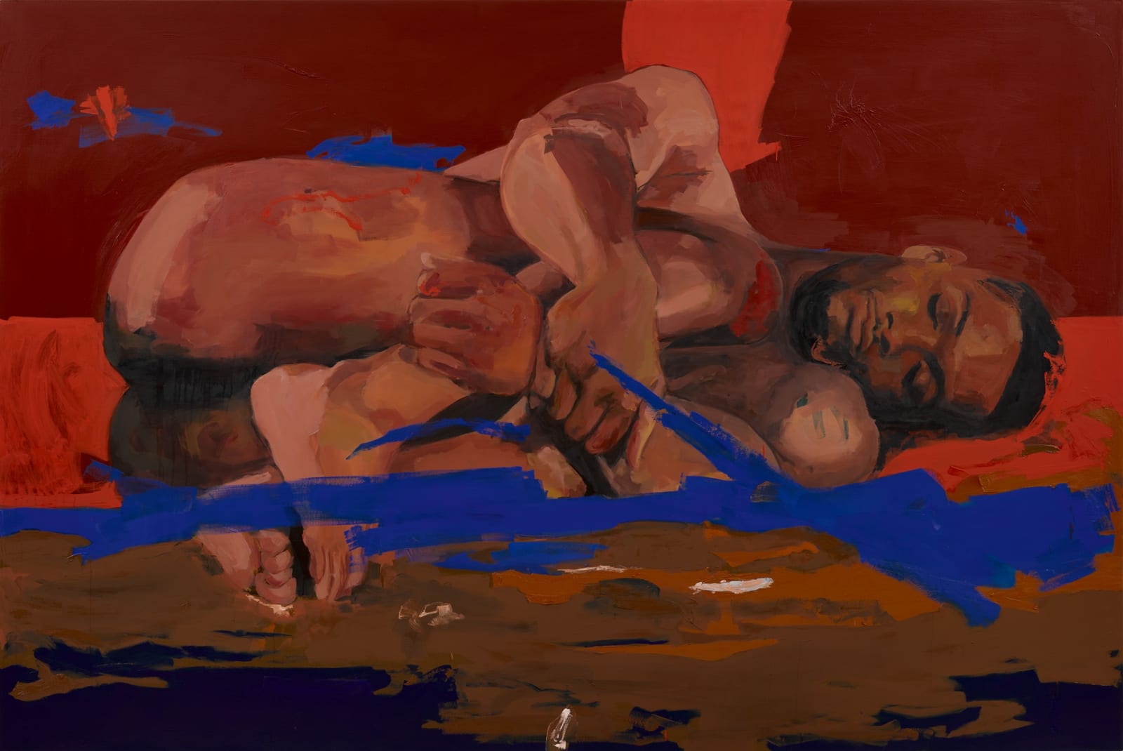 Kudzanai-Violet Hwami, Resting man on red earth, 2023
