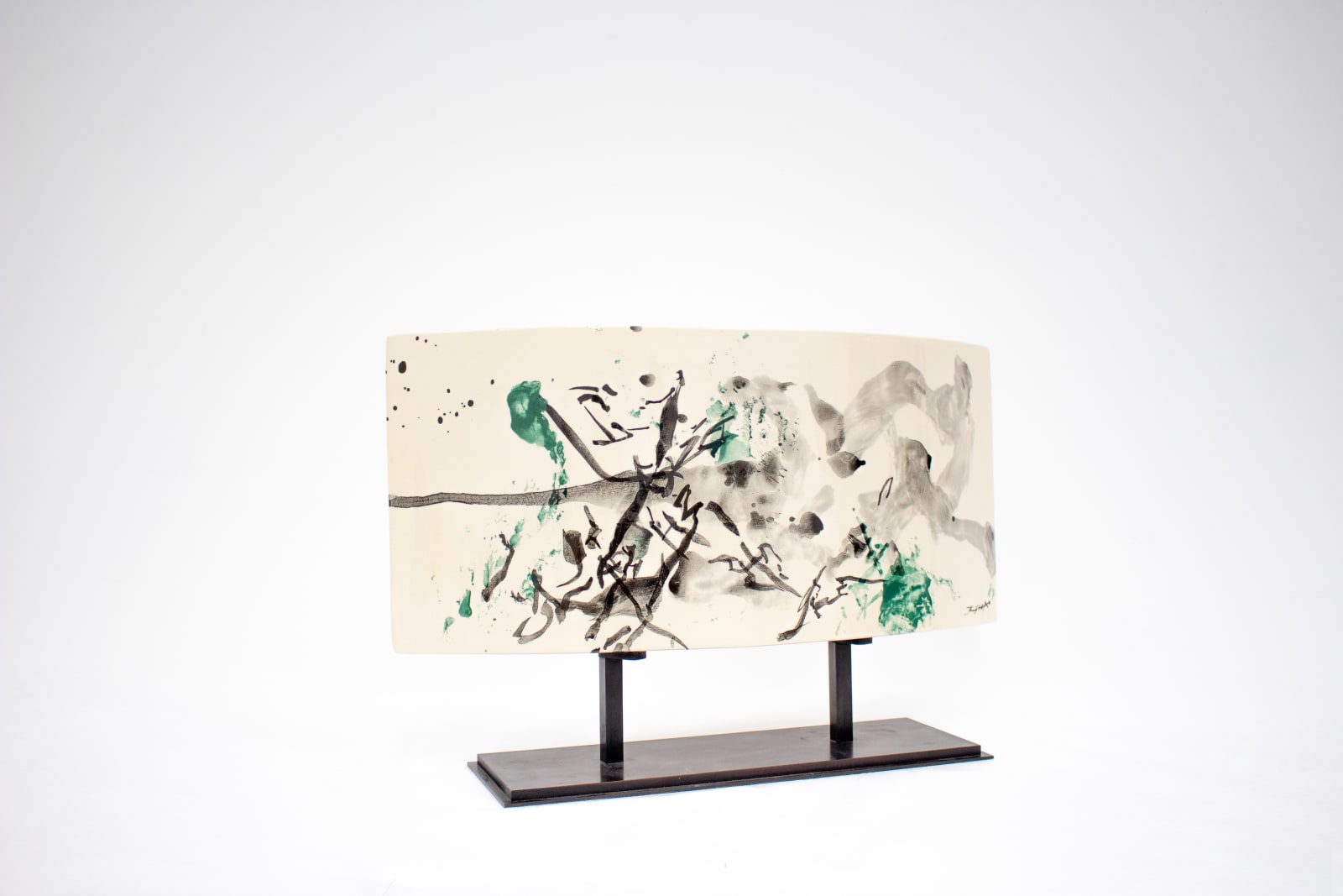 Zao Wou-Ki, Stèles Delille n° 9 (green & black), 2007