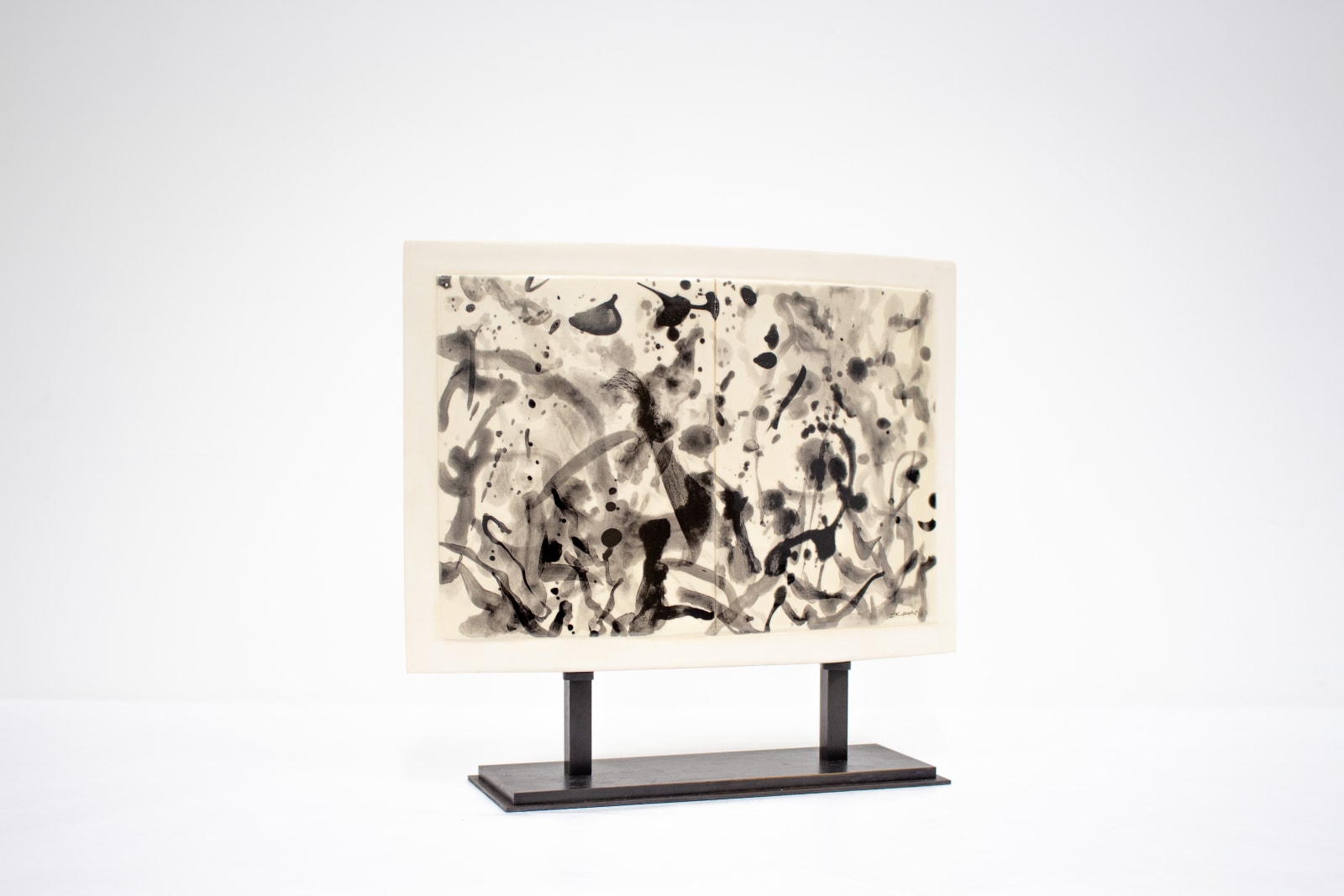 Zao Wou-Ki, Stèles Delille n° 4 (black dyptich 2), 2007