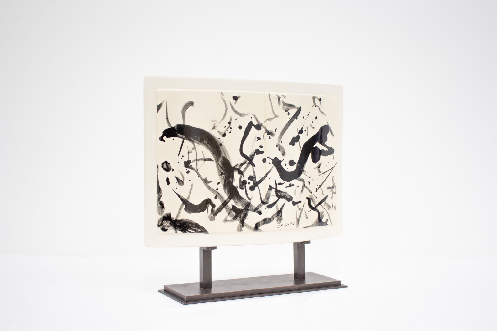 Zao Wou-Ki, Stèles Delille n° 3 (black dyptich 1), 2007