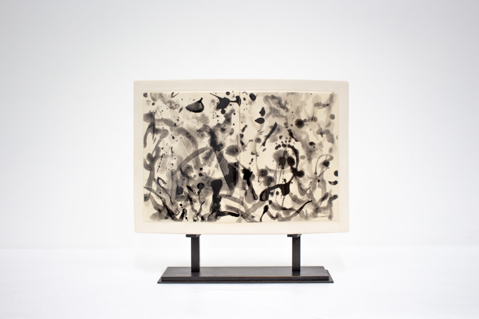 Zao Wou-Ki, Stèles Delille n° 4 (black dyptich 2), 2007