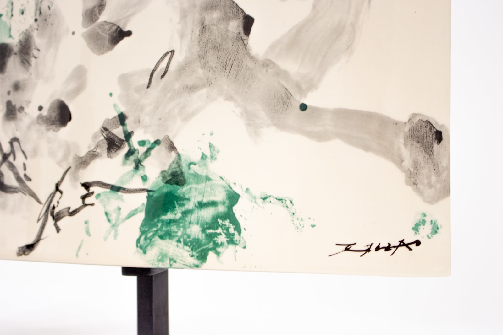Zao Wou-Ki, Stèles Delille n° 9 (green & black), 2007