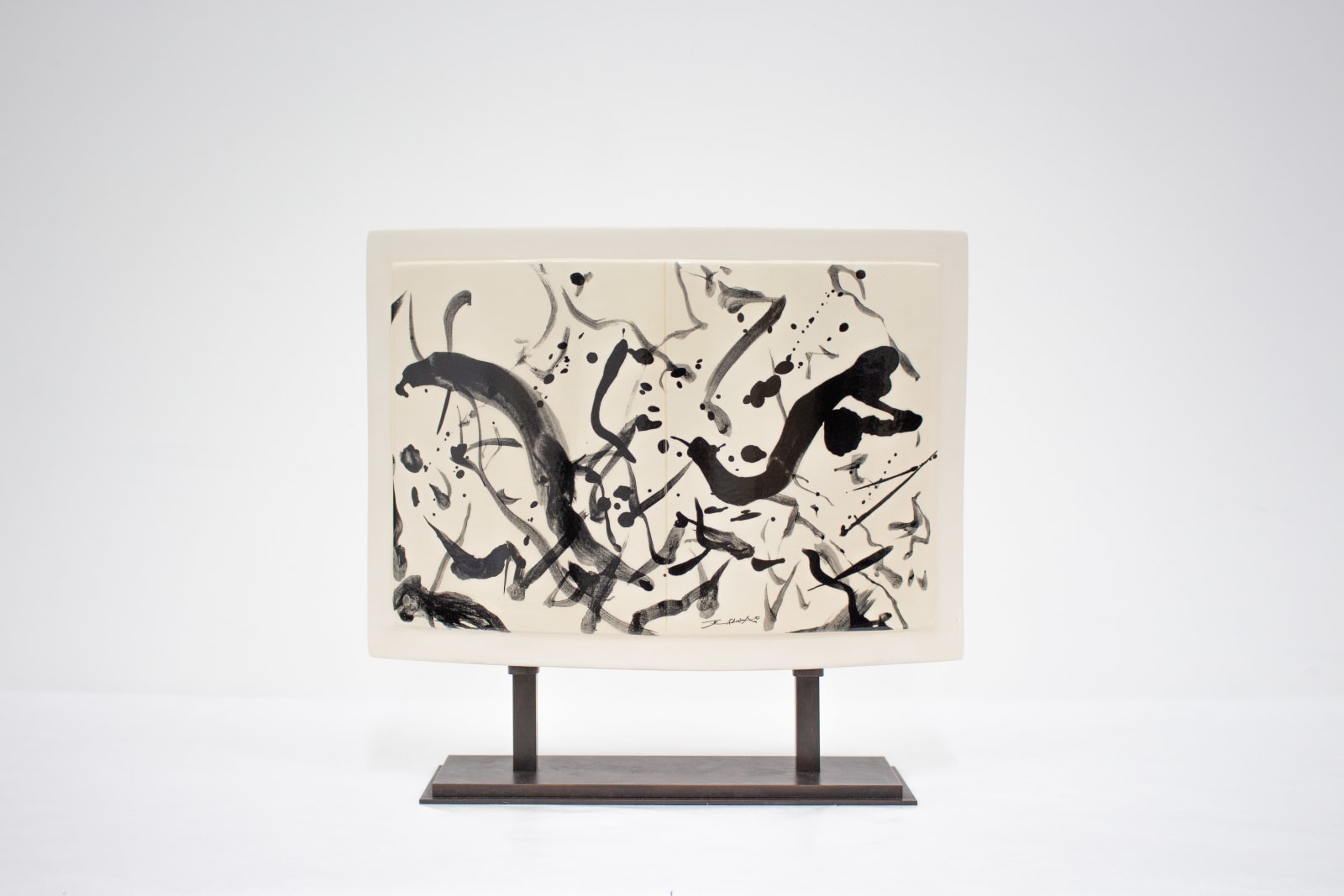 Zao Wou-Ki, Stèles Delille n° 3 (black dyptich 1), 2007