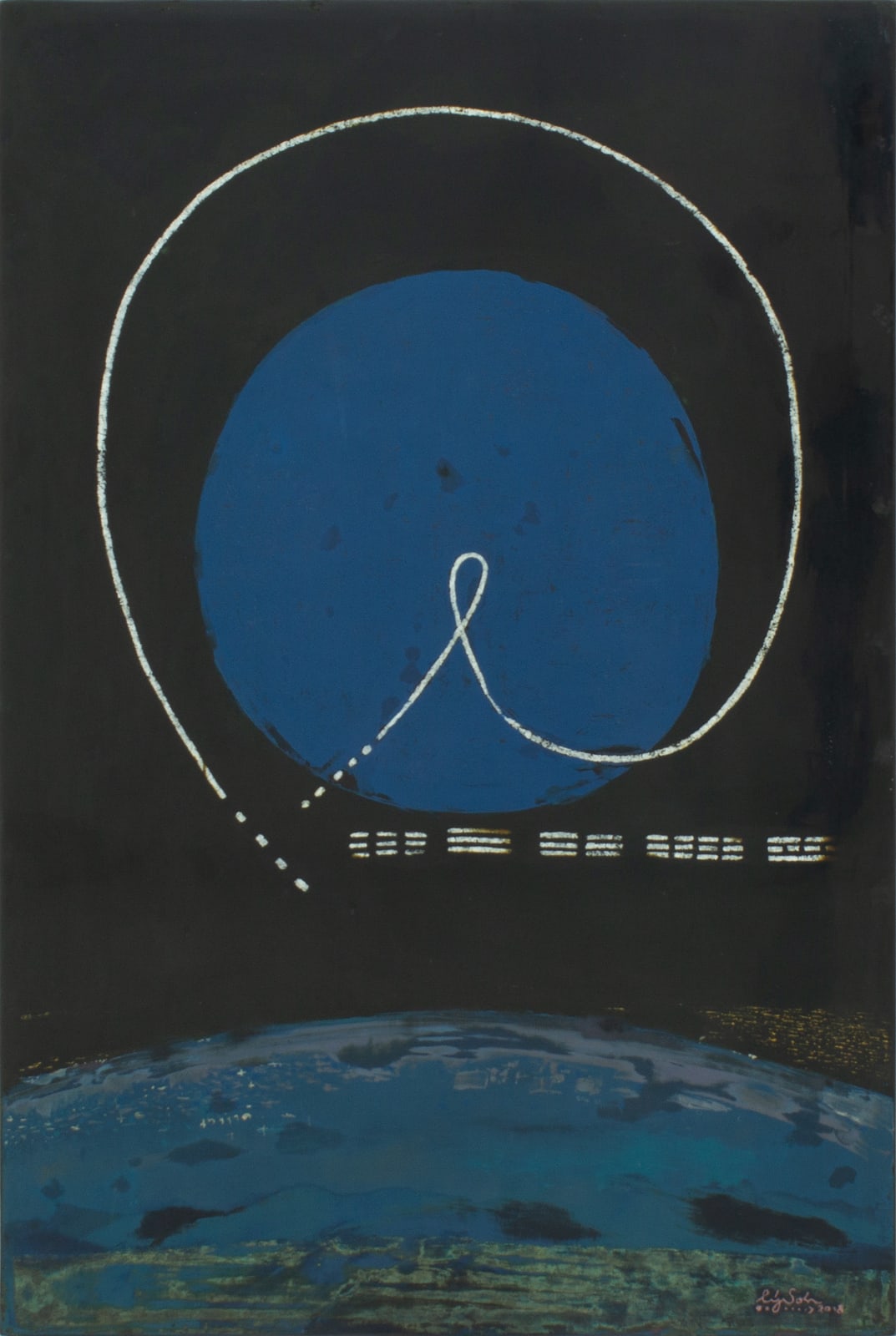 Lý Trực Sơn, Harmonized Blue serie 80x120 Number 1, 2018
