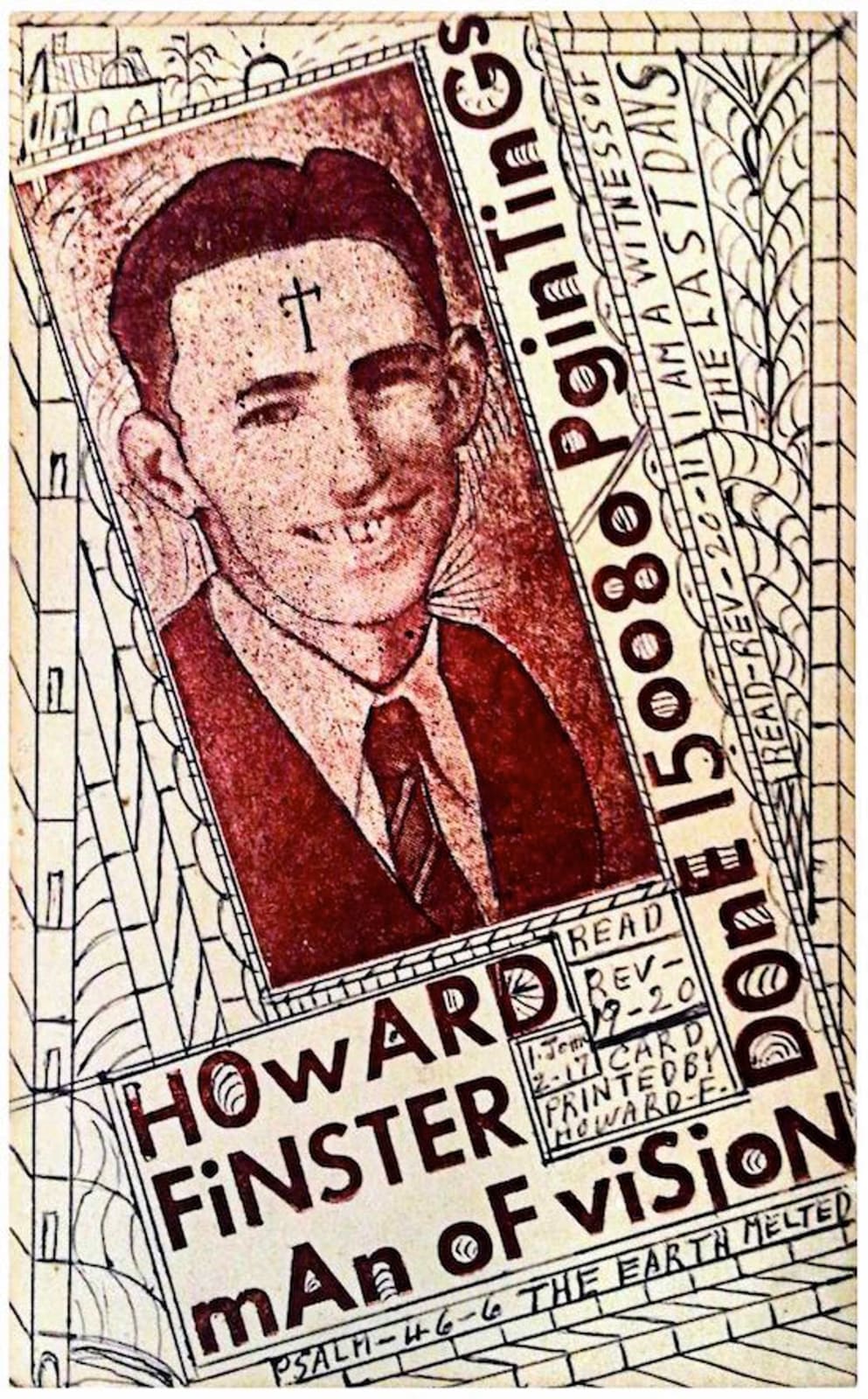 Howard Finster, Man of Vision - art card, 1980