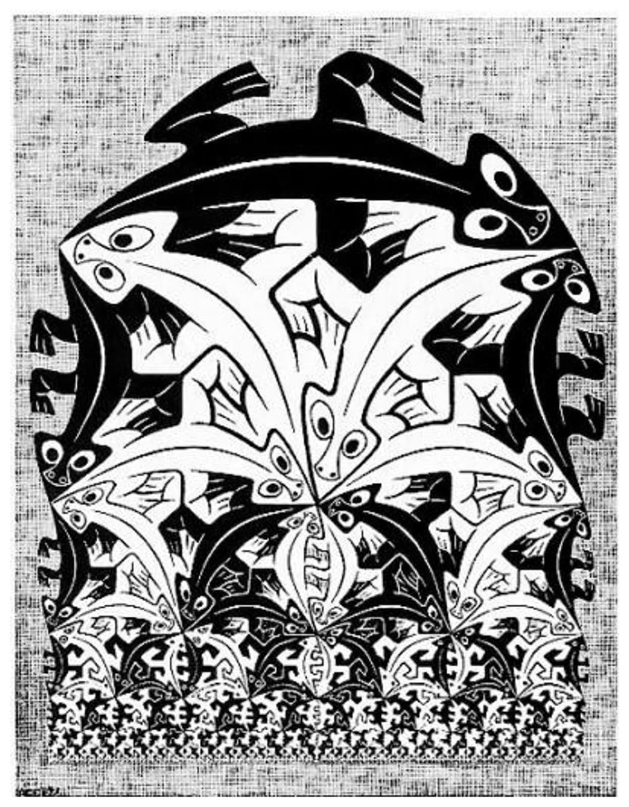 M. C. Escher, Regular Division of the Plane VI, 1957