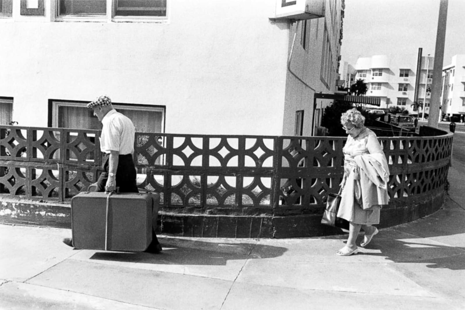 Gary Monroe, Elderly Couple with Suitcases - 15th Street on Ocean Drive, 1981