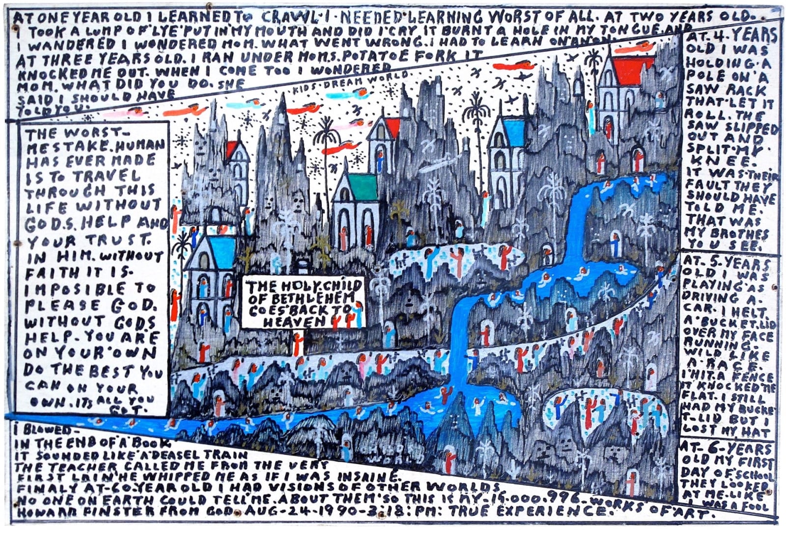 Howard Finster, Holy Child of Bethlehem (Kid's Dream World), 1990
