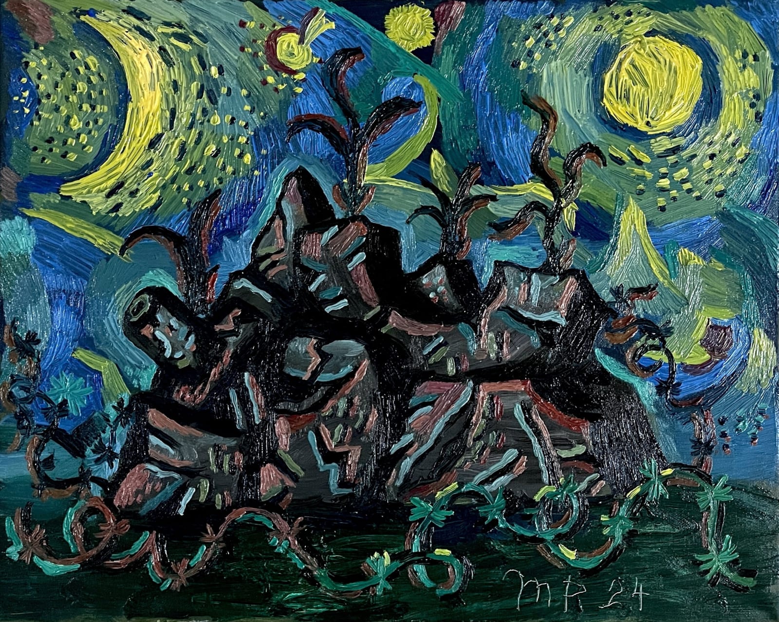 Miroslav Pomichal, Landscape with ruins, 2024