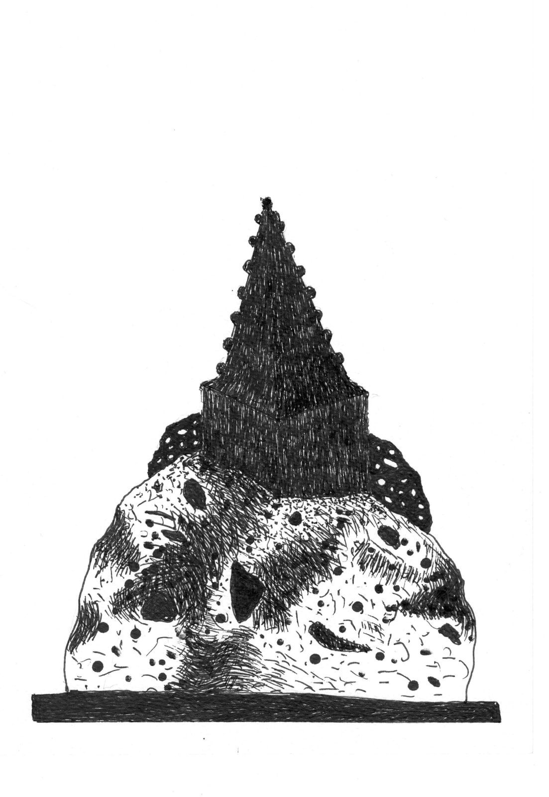 Rosemarie McGoldrick, Lithogram III: Rock, Croketed Pyramid, 2022