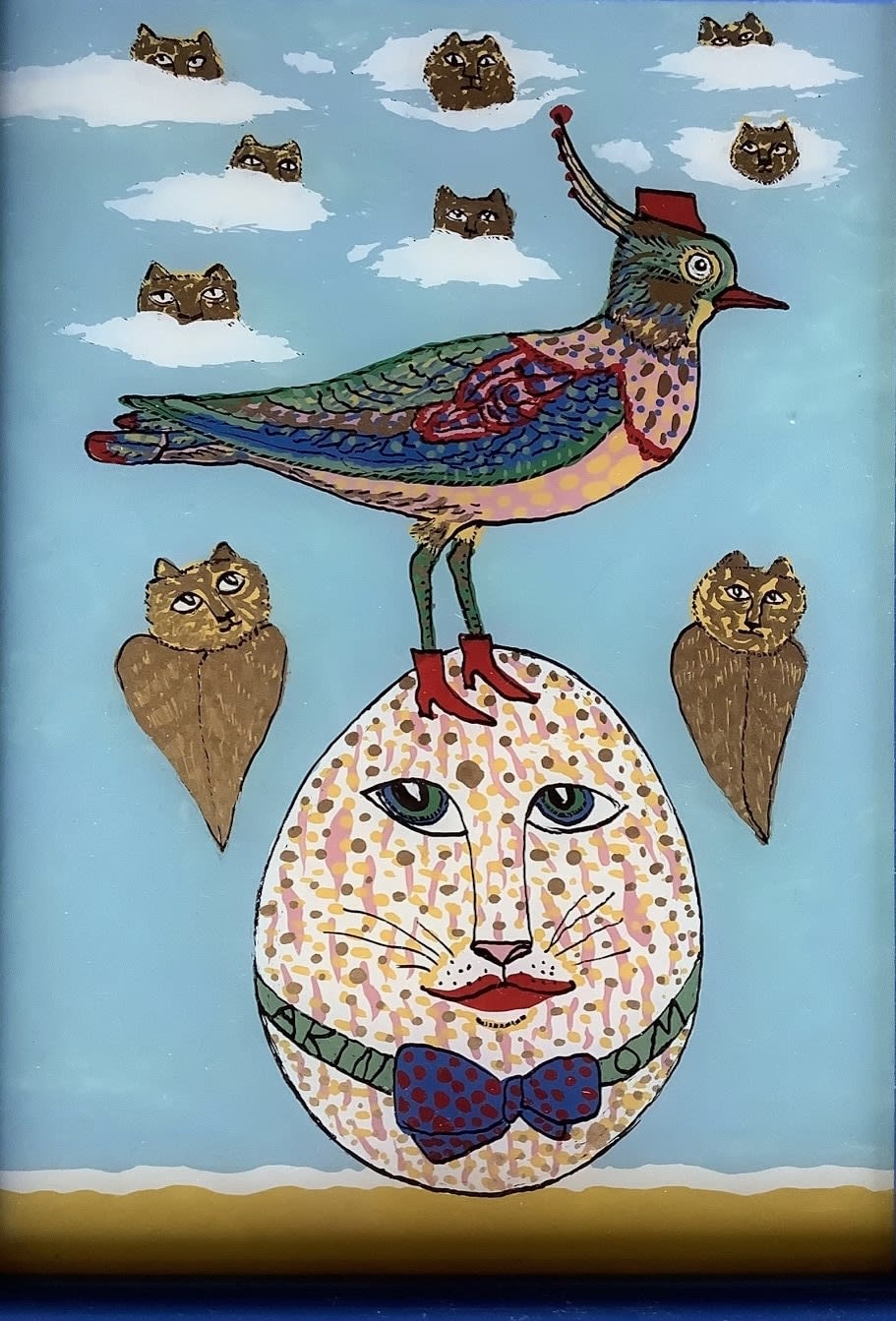 Monika Beisner, Cat egg with hoopoe, 2009-2019