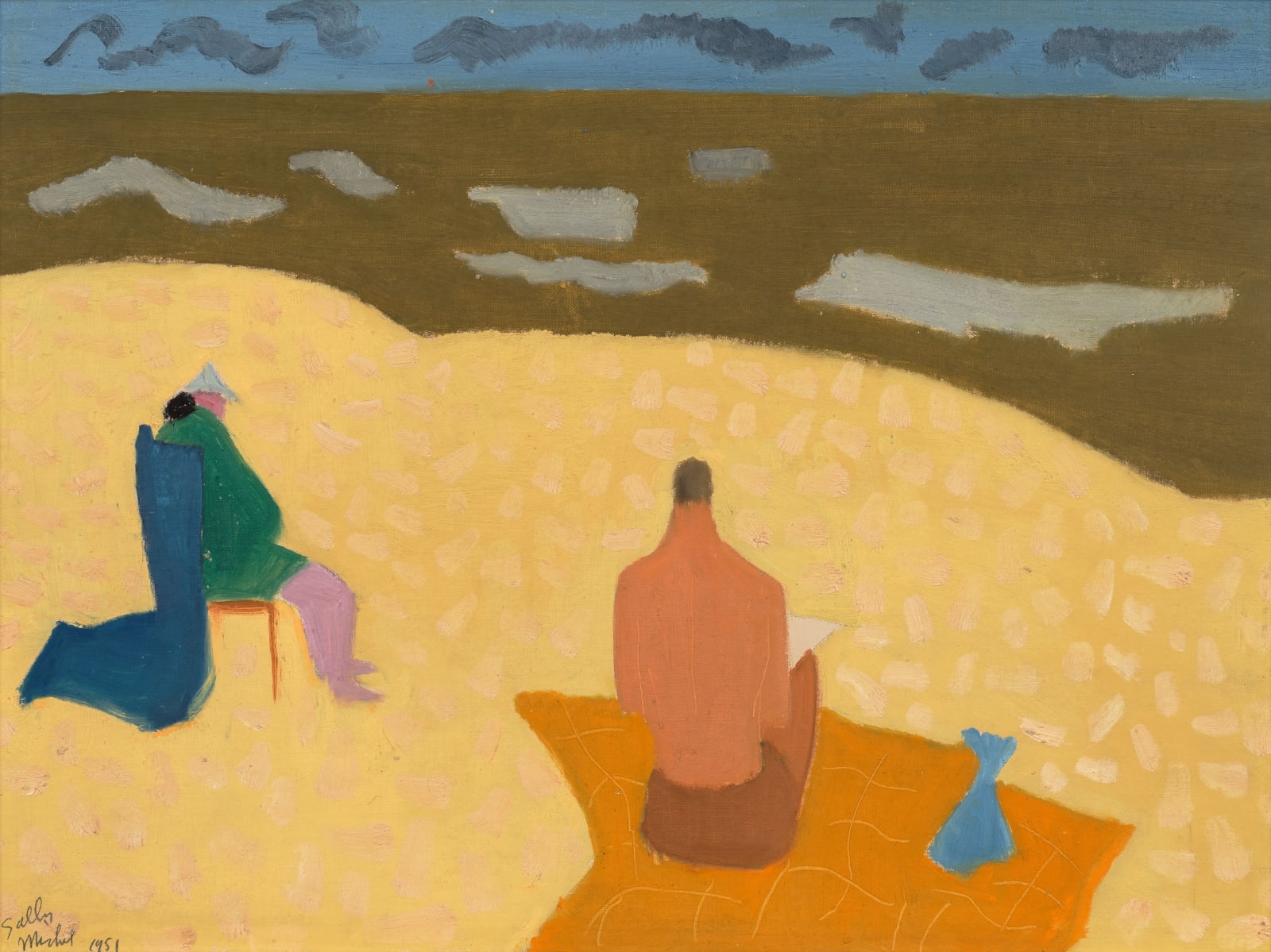 Sally Michel, Orange Beach Blanket, 1951