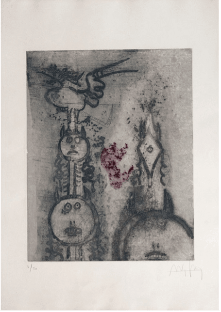 Wifredo Lam , 6 original color etchings on paper from the series “Images”, 1962