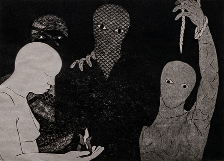 Belkis Ayón Manso, Sin Titulo (La Soga Y el Fuego), (Untitled (The Rope and the Fire) , 1996