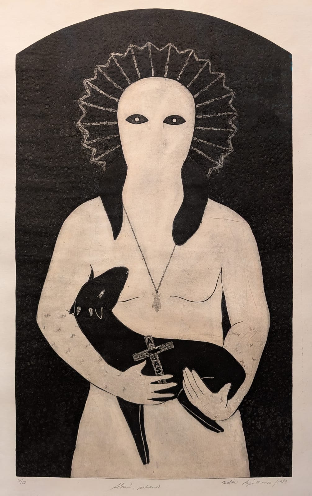 Belkis Ayón Manso, Abasí, sálvanos!, (Abasi, save us), 1989