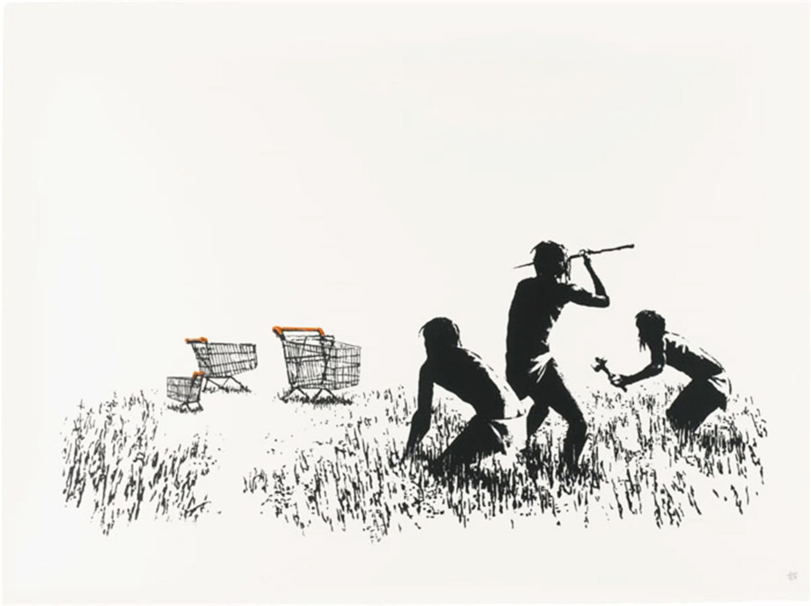 Banksy, Trolleys B&W (Unsigned) , 2007