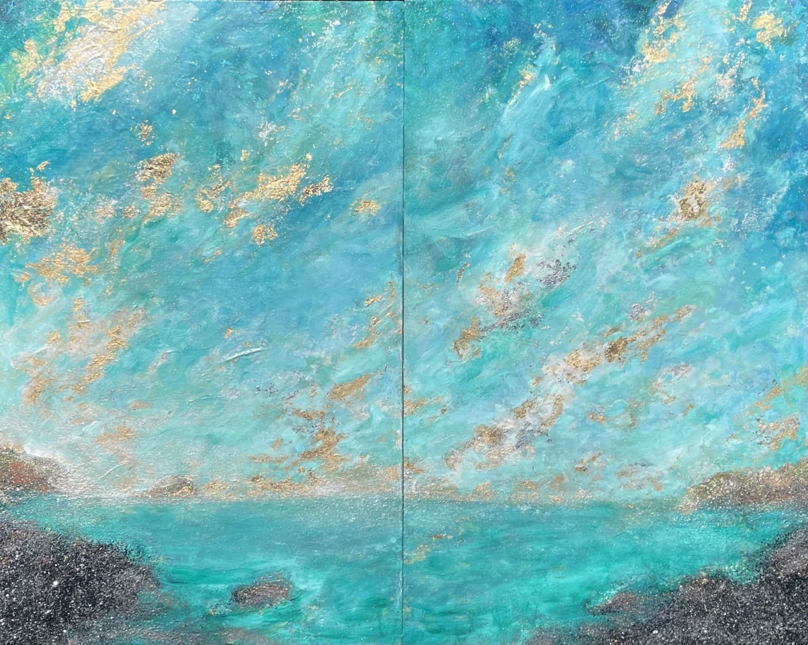 Nicole Etienne, Sea Of Gold - Diptych