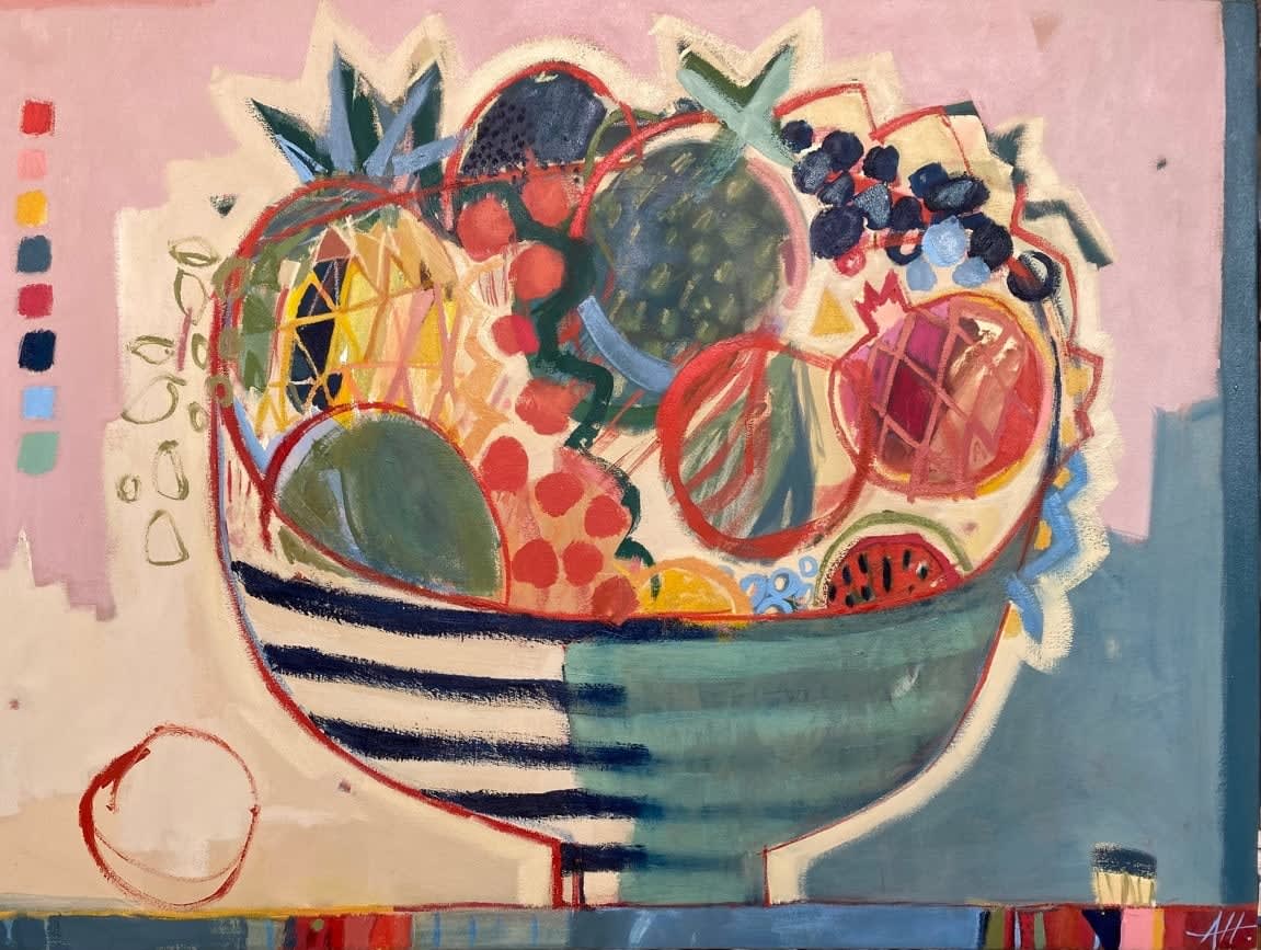 Anna Hymas, Fruit Bowl with Stripes
