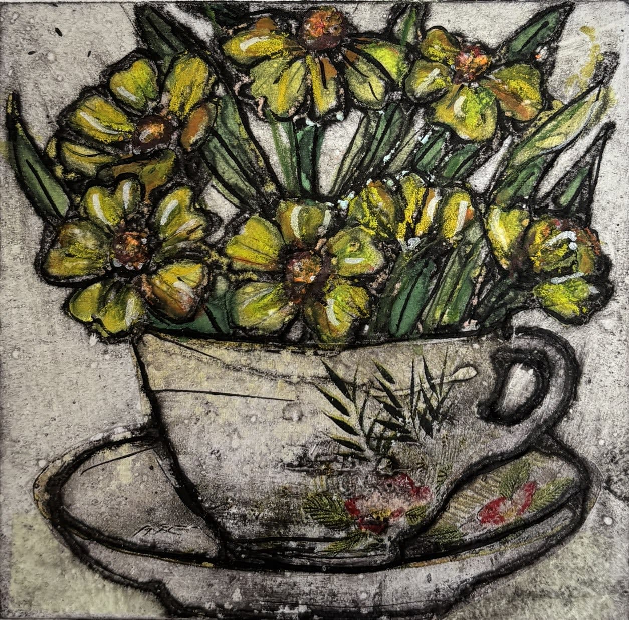 Vicky Oldfield, Teacups and Flowers 8/30
