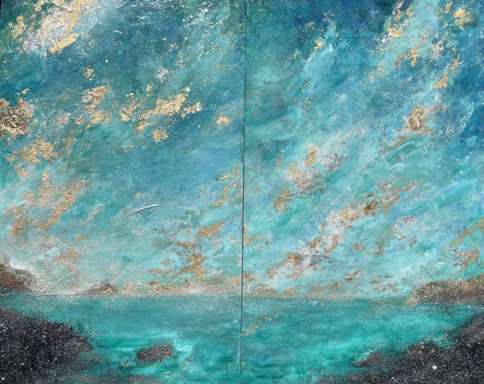 Nicole Etienne, Sea Of Gold - Diptych