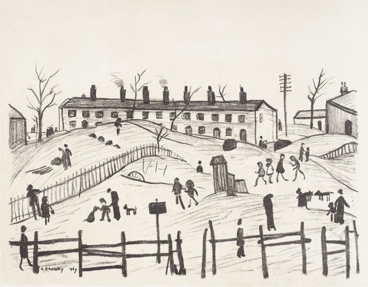 L.S. Lowry, WINTER IN BROUGHTON, 1969