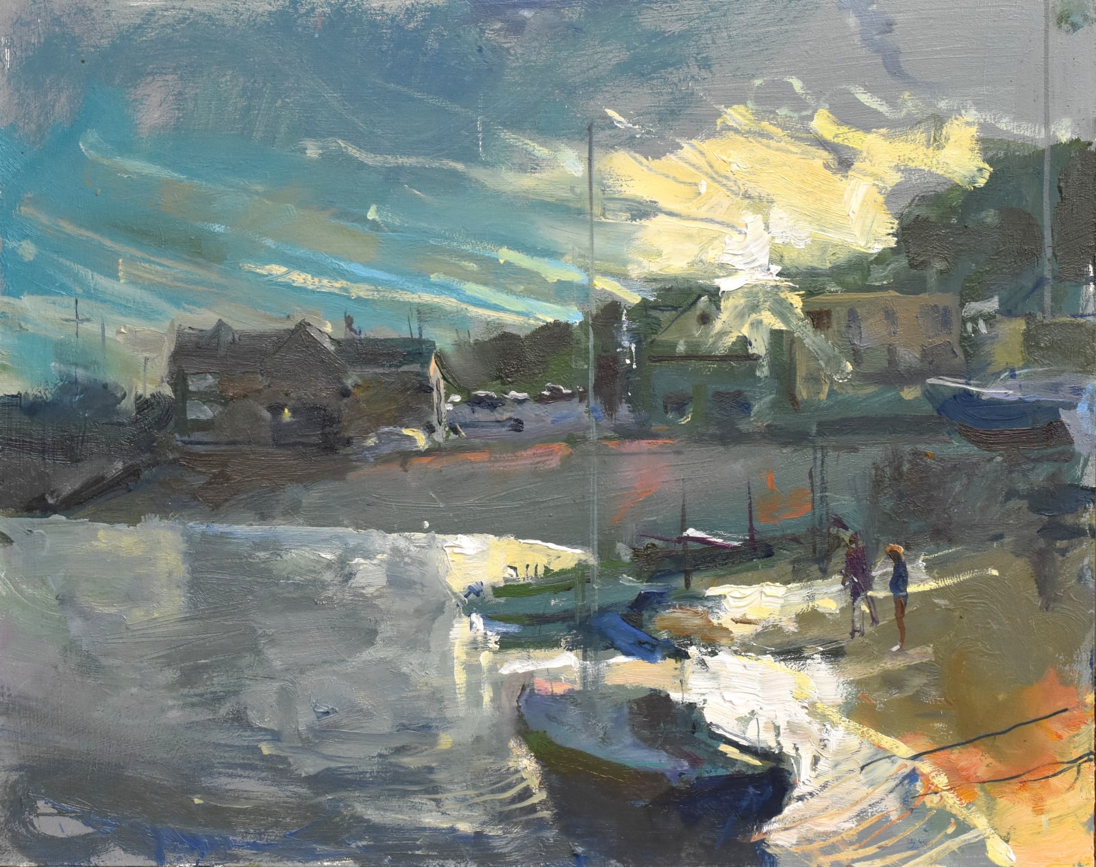 Richard Pikesley, Flooding Tide, Evening, Lyme Regis