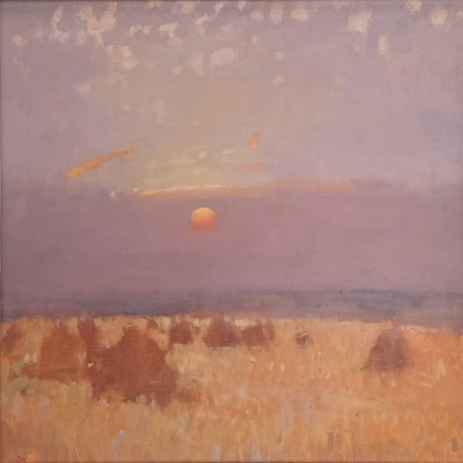 Stephen Brown, Corn Stooks At Sunset