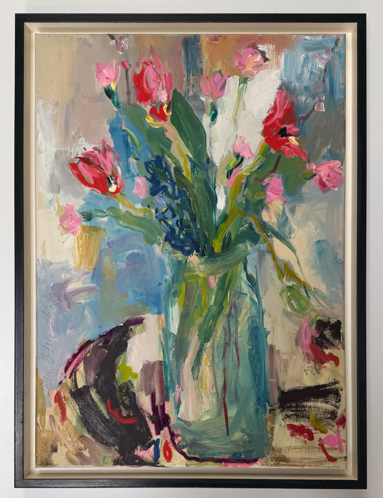 Lilia Orlova-Holmes, SPRING FLOWERS IN A GLASS VASE