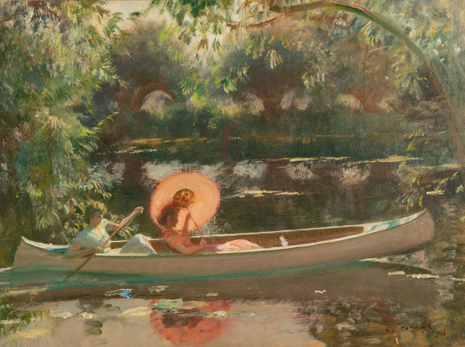 Alfred Munnings, The Pink Parasol - Study - September Afternoon, 1938