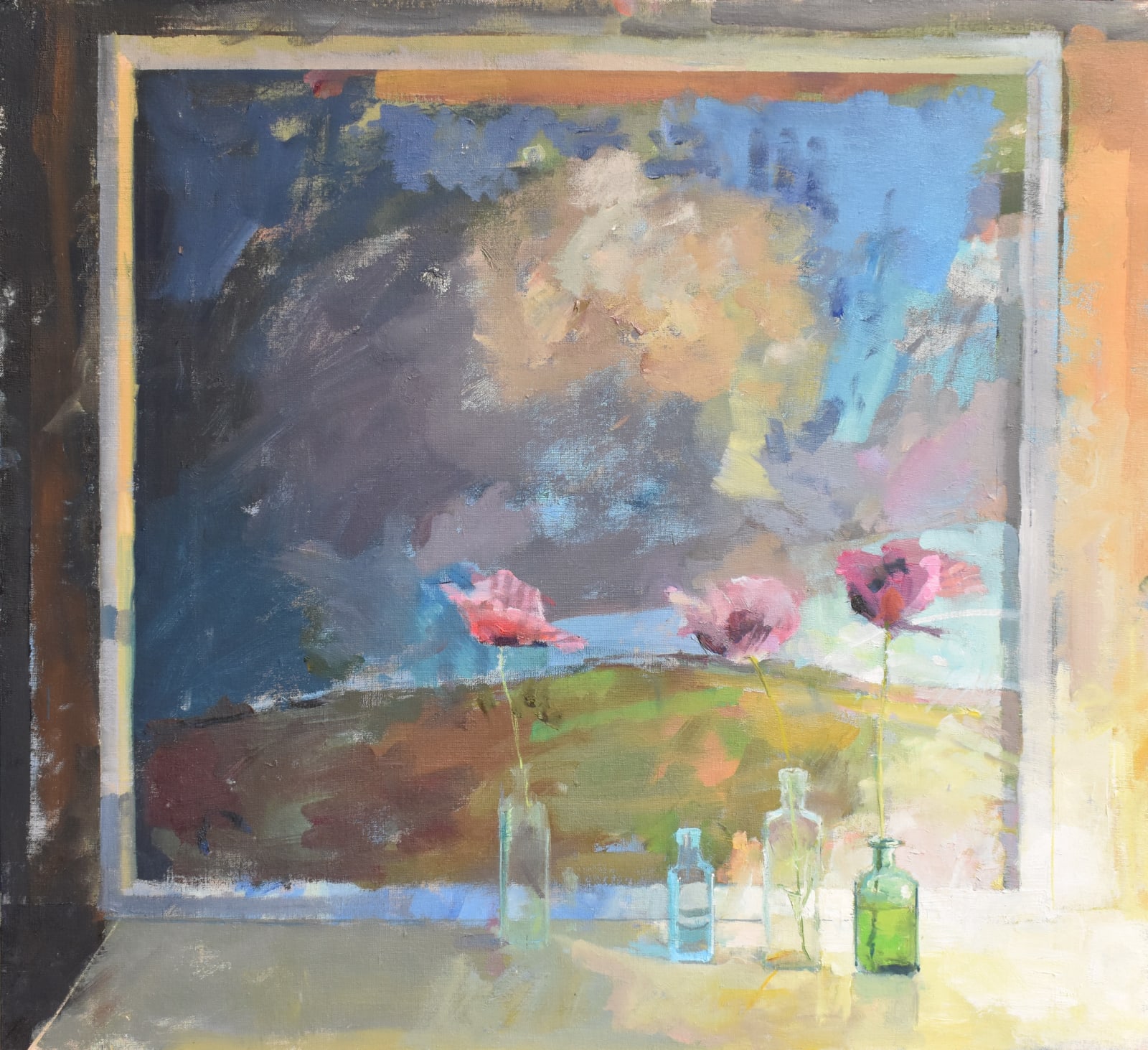 Richard Pikesley, Opium Poppies And Painted Landscape