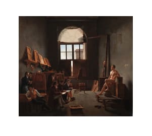 Léon-Mathieu Cochereau, The Studio of Jacques-Louis David, 1814