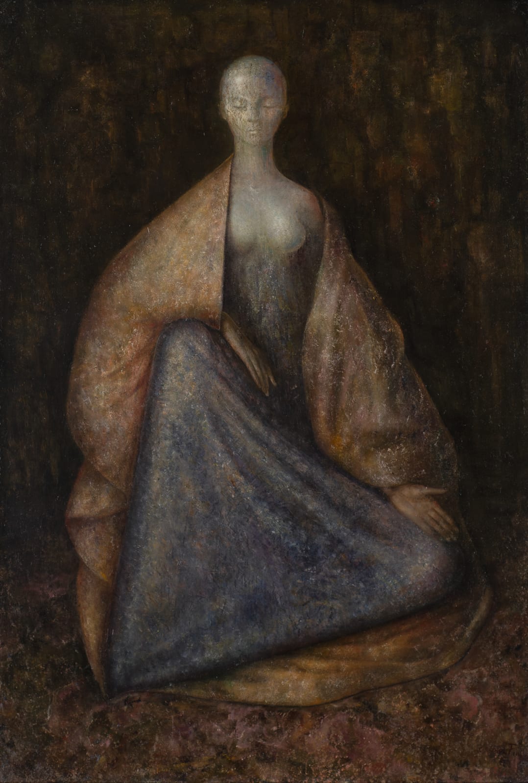 Leonor Fini, La Grotte I/La Gardienne triangulaire, 1955