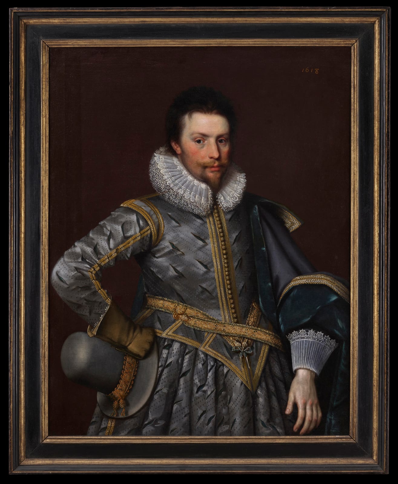 Paul van Somer (c.1577 – 1622), Sir Rowland Cotton (1581 – 1634) of Alkington Hall, Whitechurch, and Bellaport Hall, Shropshire, Painted 1618
