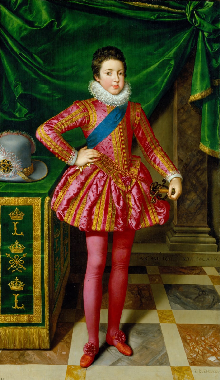 Frans Pourbus the Younger (1569 - 1622), Louis XIII of France 1601-1643, Painted 1611