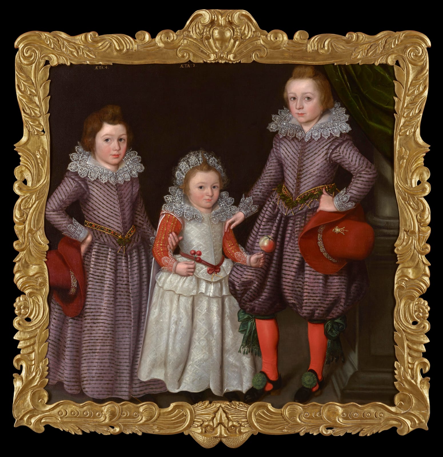 Attributed to William Peake (c. 1580 – 1639), Three children, possibly James (1607 – 1651), later 7th Earl of Derby; Robert (d. 1632) and Anne Stanley, later Countess of Ancram (d. 1657)