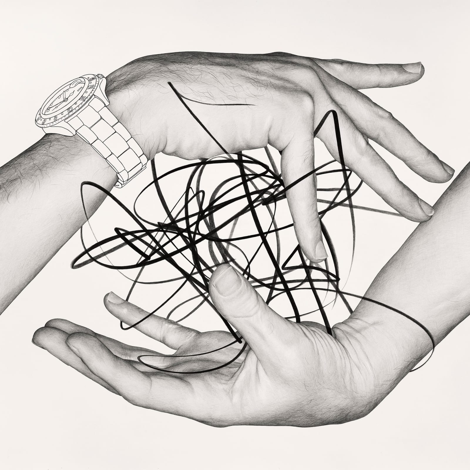 Karl Haendel, Hands Holding Scribble, 2023