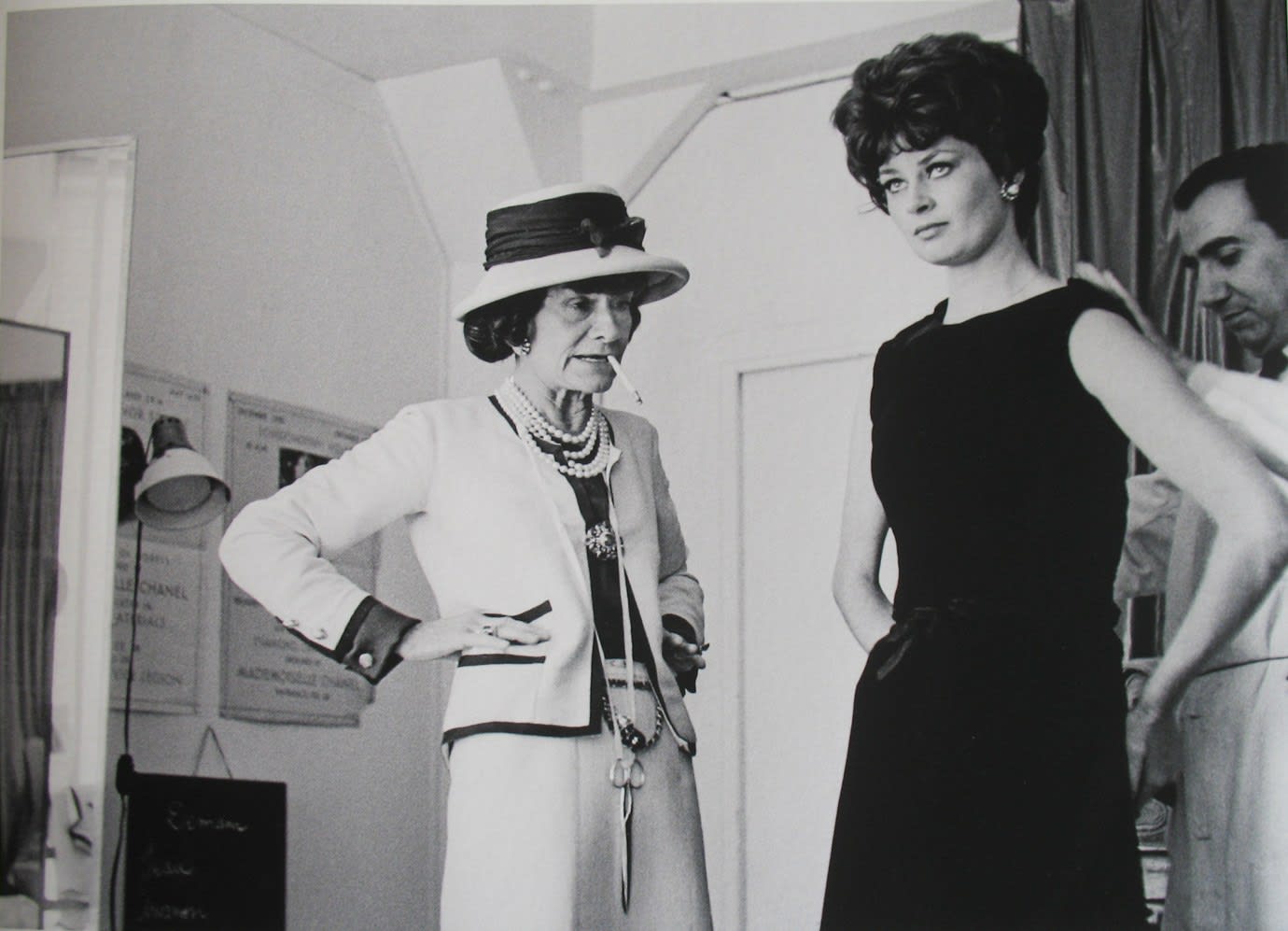 Douglas Kirkland Mademoiselle Chanel with model Constance Fenton in the Atelier House of Chanel Paris 1962 Westwood Gallery NYC