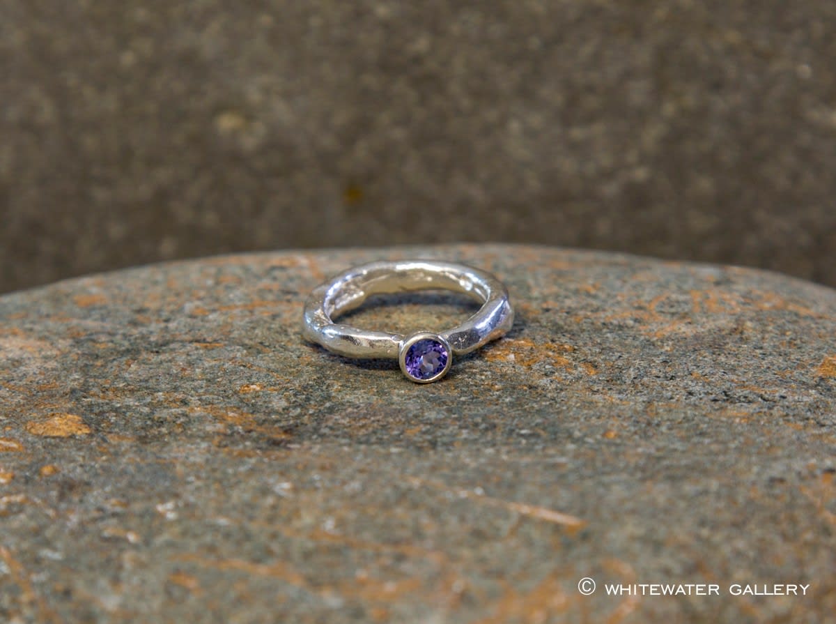 Marsha Drew, Rockpool Rustic Ring with small Tanzanite