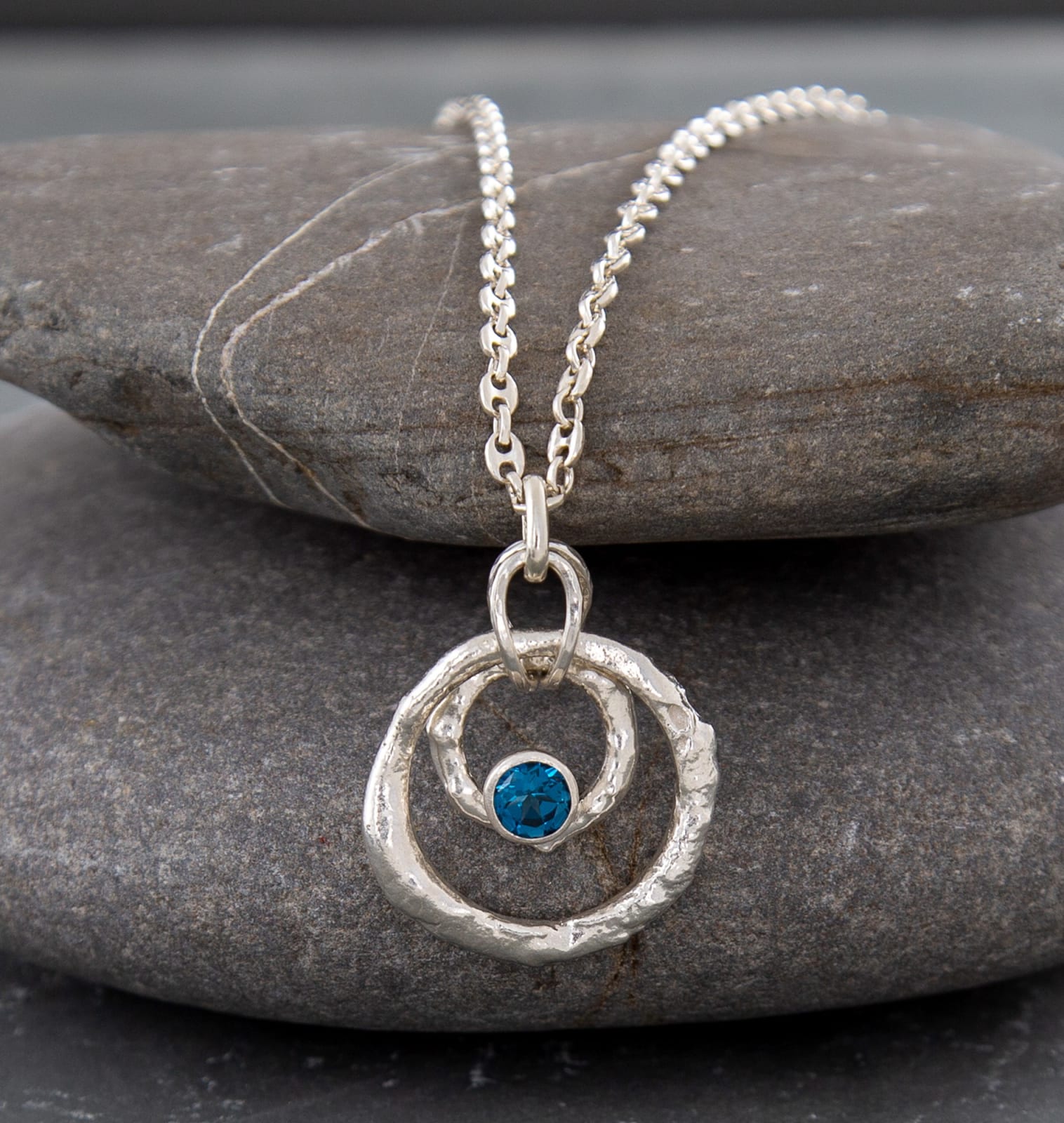 Marsha Drew, Rockpool Ripple Pendant with London Blue Topaz