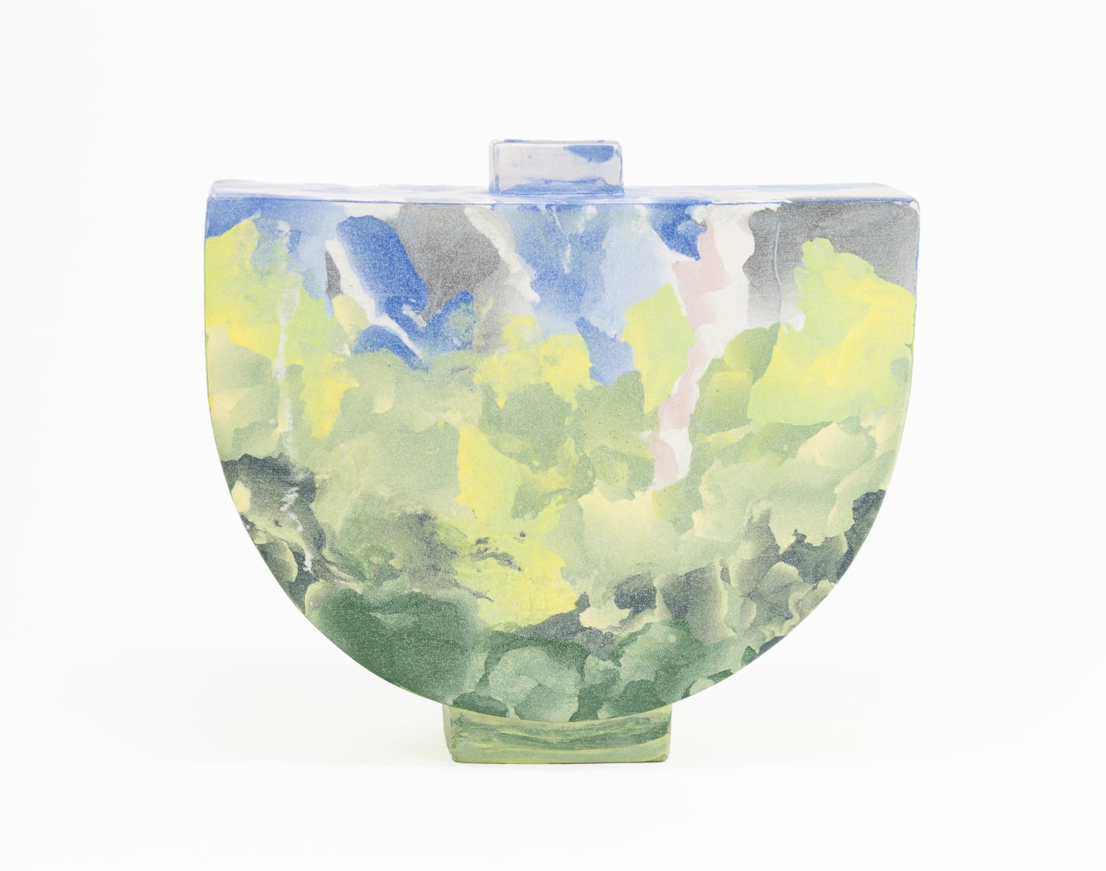 Judy McKenzie, Landscape Floral Semi-Circular Vase