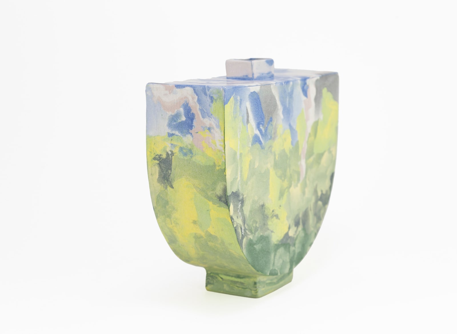 Judy McKenzie, Landscape Floral Semi-Circular Vase