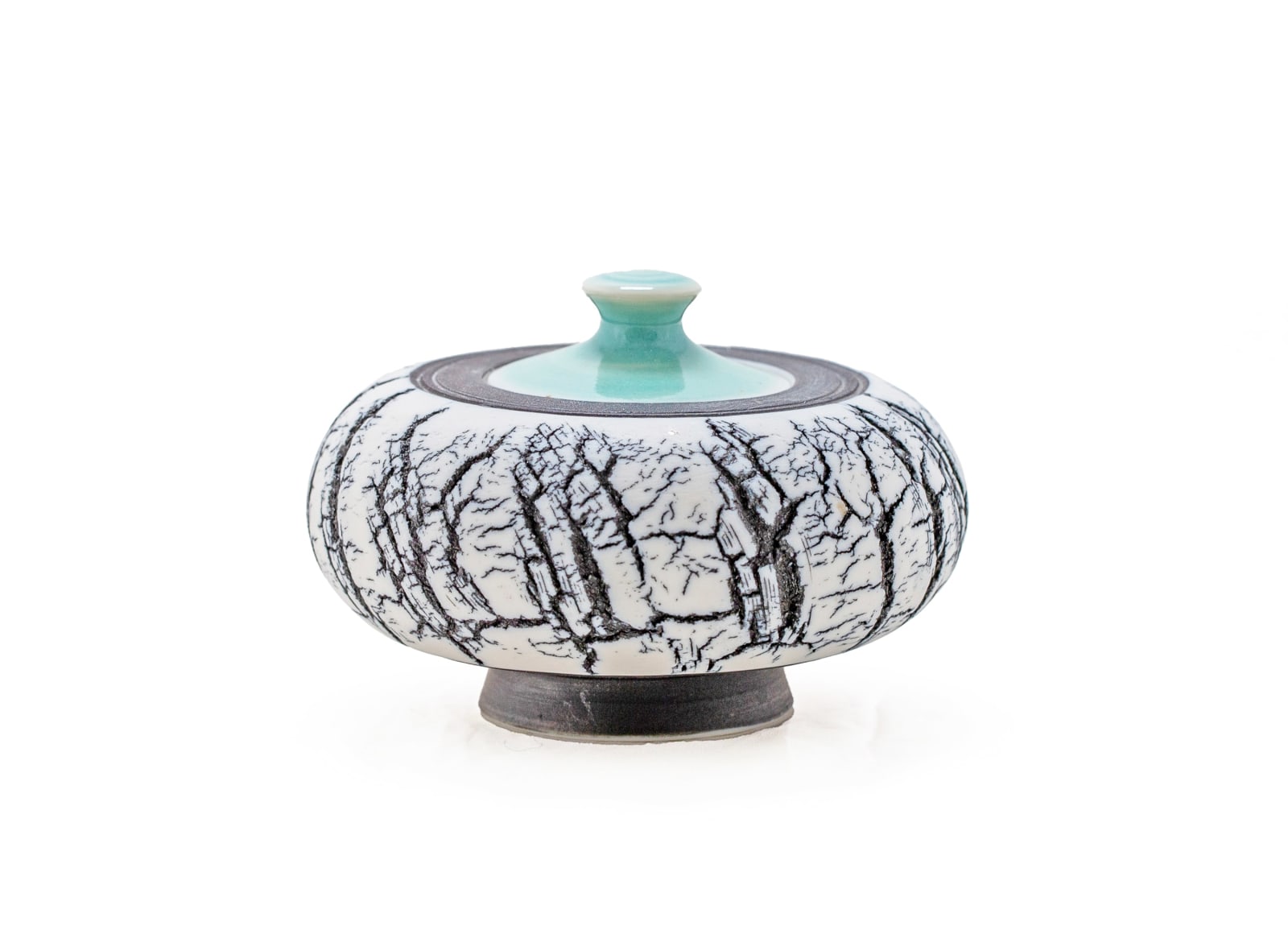 Hugh West, Crackle Glaze Lidded Pot (Celadon)