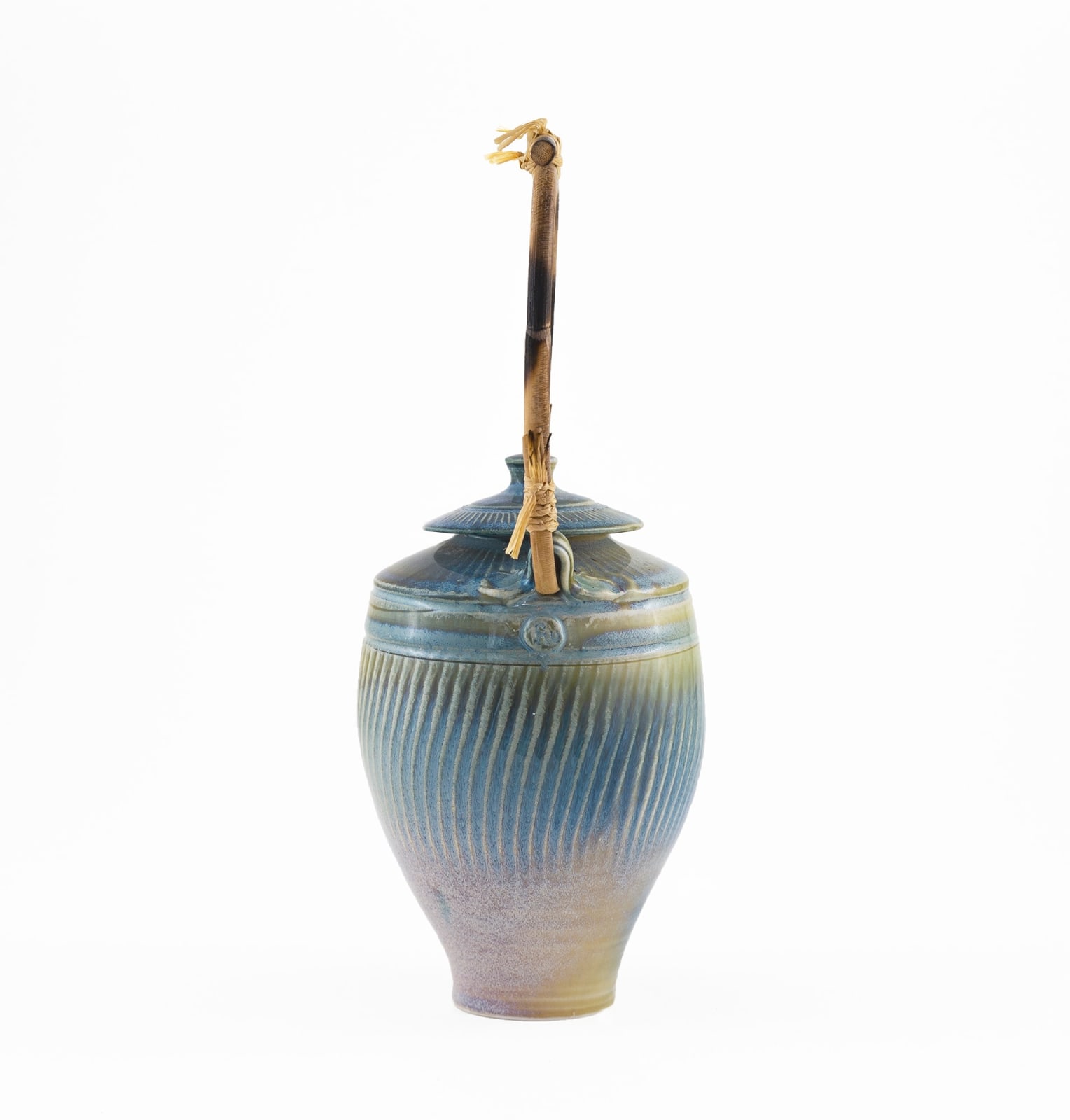 Hugh West, Large Lidded Jar with Bamboo Handle