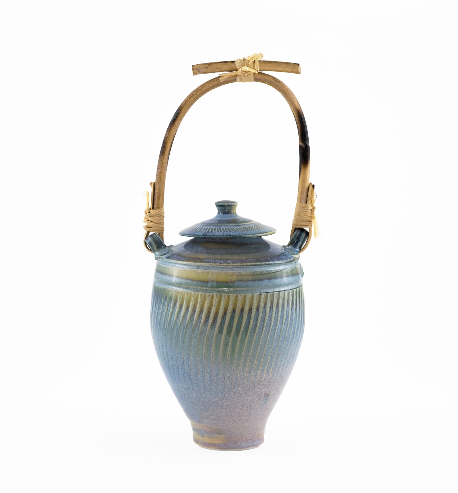 Hugh West, Large Lidded Jar with Bamboo Handle