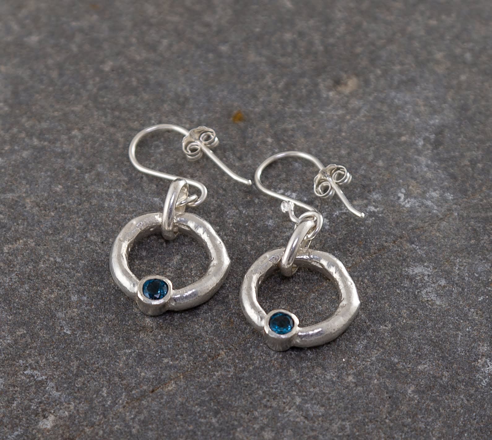 Marsha Drew, Rockpool Halo Drop Earrings with London Blue Topaz