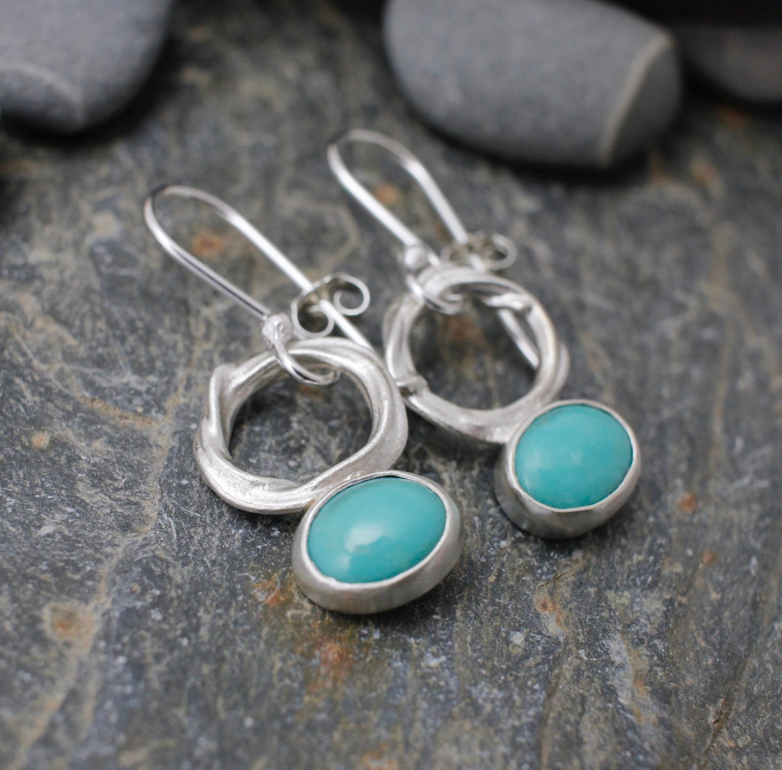 Marsha Drew, Balance Earrings with Turquoise