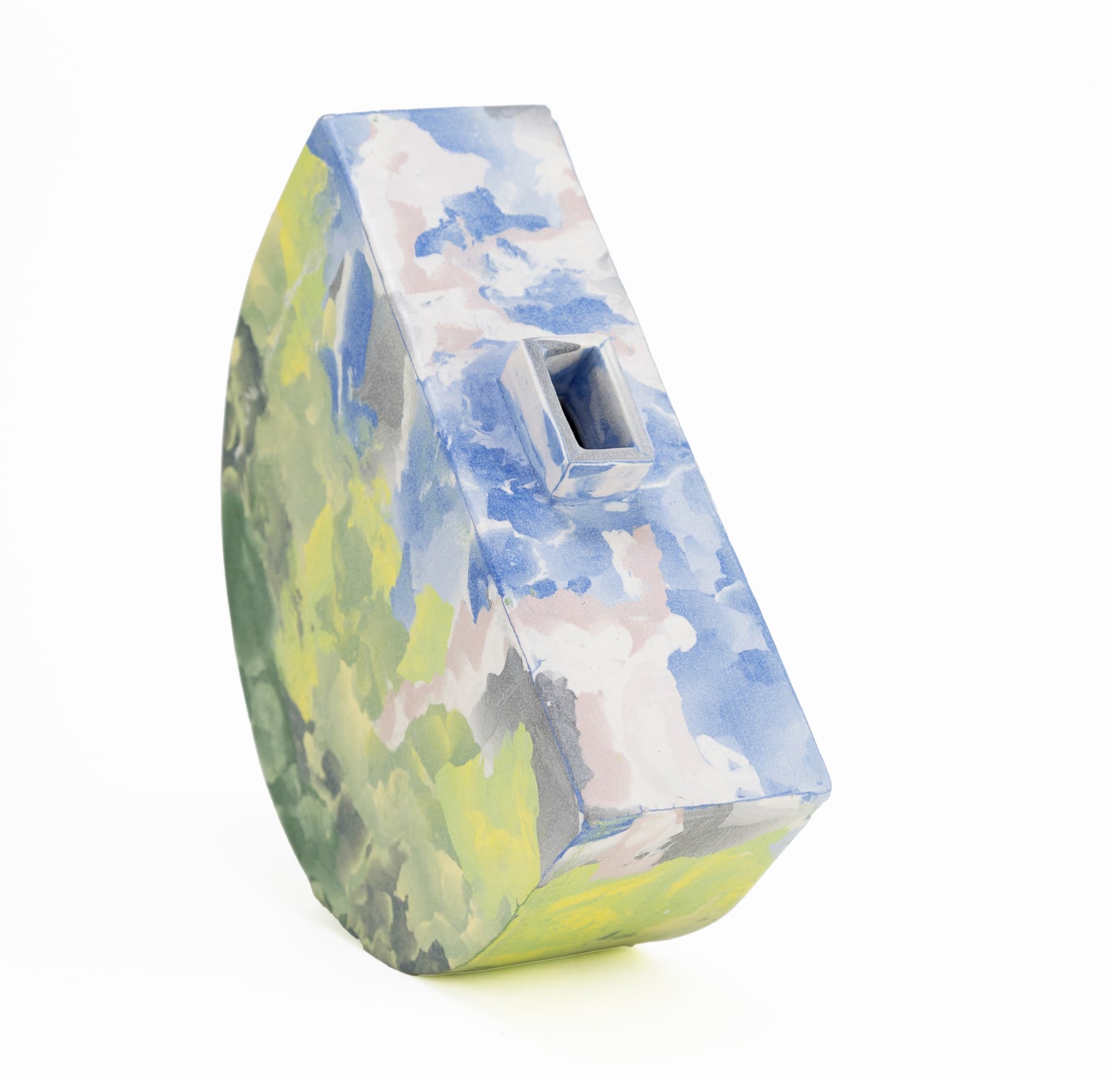 Judy McKenzie, Landscape Floral Semi-Circular Vase