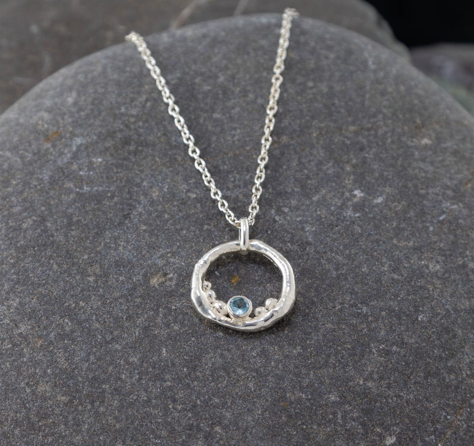 Marsha Drew, Rockpool Bubble Pendant with Aquamarine
